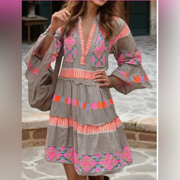 NEW Festival Vibes Tunic Dress - Picture 2 of 8